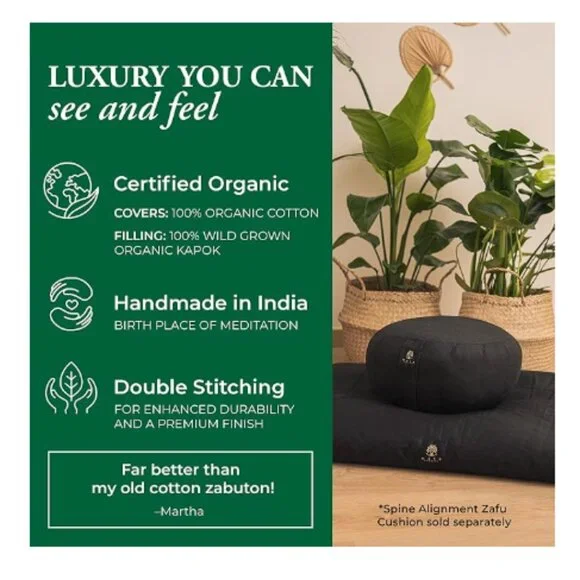 Zabuton Meditation Mat - Luxurious Meditation Cushion Floor Pillow - Picture 4 of 11